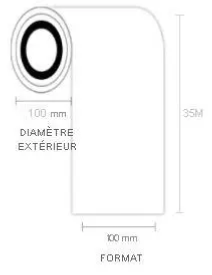 ETIQUETTES ADHESIVES POUR TM-C3500 35MM x 100M MANDRIN 40MM