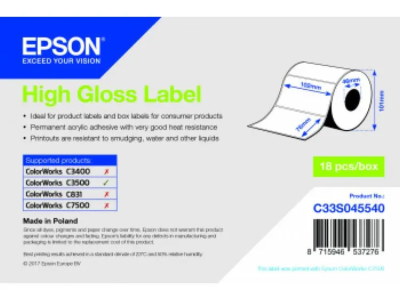 Etiquettes EPSON 102x76mm HIGH GLOSS